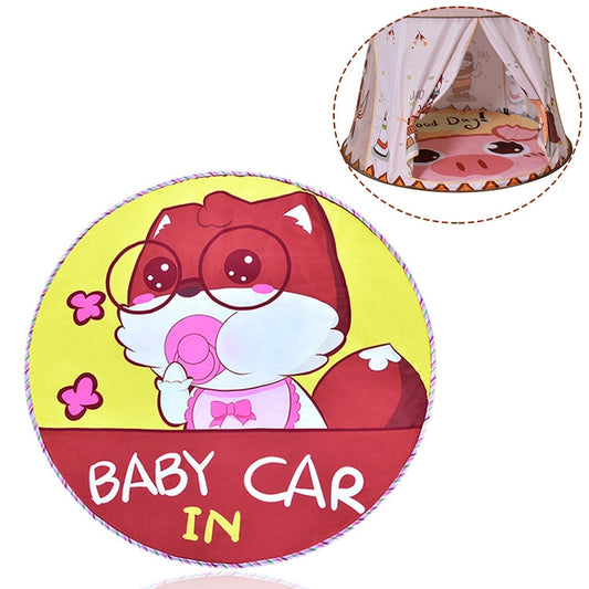 Skorter | Children Cartoon Floor Mat Indoor Toy Tent Cotton Pad Crawling Mat, Diameter: 140cm,  Random Styles Delivery