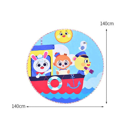 Skorter | Children Cartoon Floor Mat Indoor Toy Tent Cotton Pad Crawling Mat, Diameter: 140cm,  Random Styles Delivery