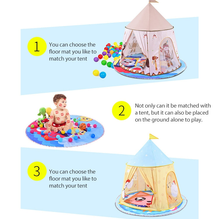 Skorter | Children Cartoon Floor Mat Indoor Toy Tent Cotton Pad Crawling Mat, Diameter: 140cm,  Random Styles Delivery
