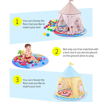 Skorter | Children Cartoon Floor Mat Indoor Toy Tent Cotton Pad Crawling Mat, Diameter: 140cm,  Random Styles Delivery