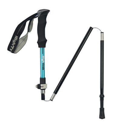 Skorter | Outdoor Mountaineering Portable Foldable Ultra light Aluminium Alloy Alpenstocks Trekking Poles, Length : 35-125CM (Blue)