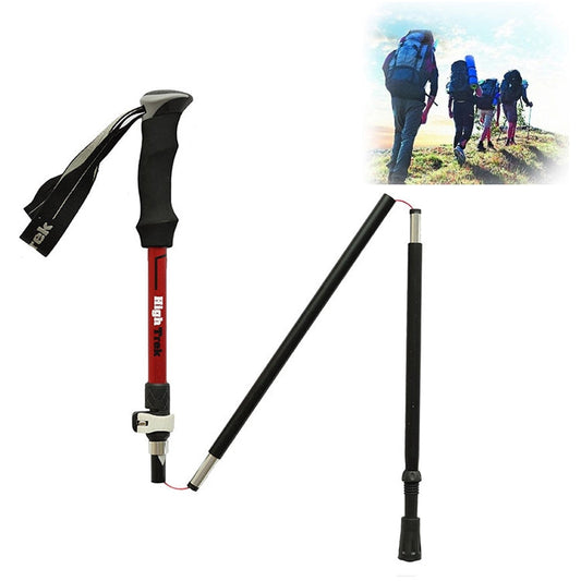 Skorter | Outdoor Mountaineering Portable Foldable Ultra light Aluminium Alloy Alpenstocks Trekking Poles, Length : 35-125CM (Red)