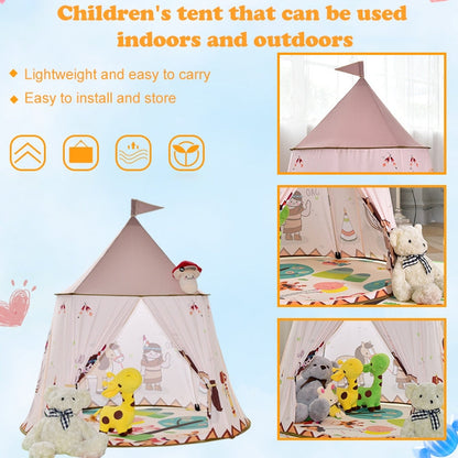 Skorter | Indian Castle Children Indoor Outdoor Tent Mongolian Yurt Toy House with Base Cloth