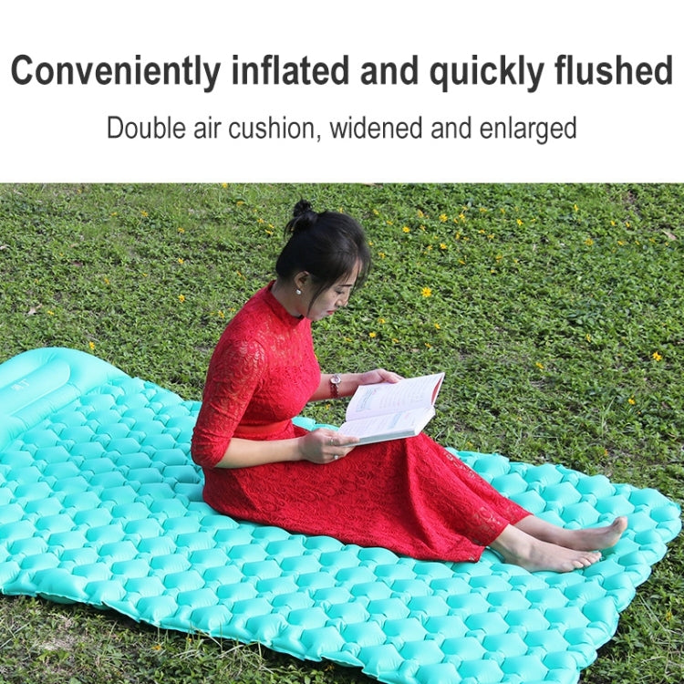 Skorter | Outdoor Camping Foot-step Automatic Inflatable Cushion Portable TPU Inflatable Double Bed, Size: 195 x 119 x 16cm(Emerald)