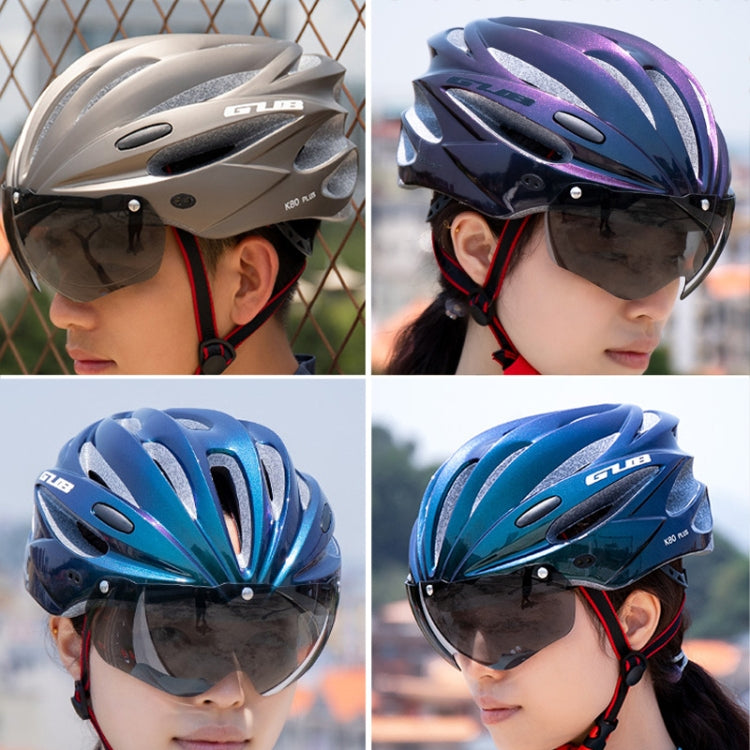 Skorter | GUB K80 Plus Bike Helmet With Visor And Goggles(Titanium Color)
