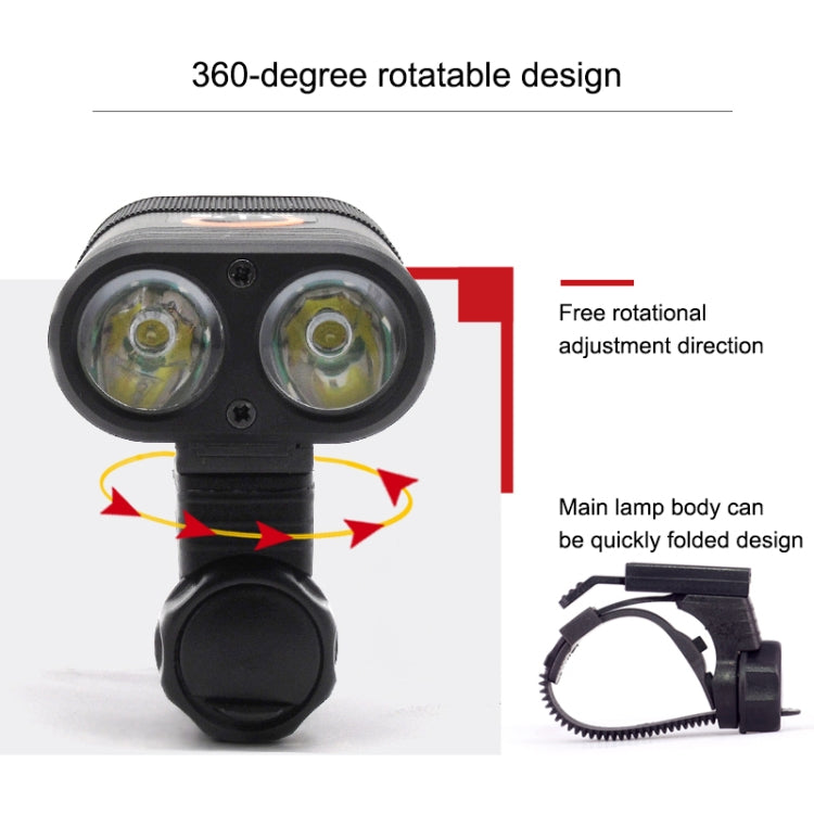 Skorter | Y12 Bike LED Headlight Front Lamp 2 x XPE LEDs 350LM USB Charging Bicycle Headlight with 5 Modes