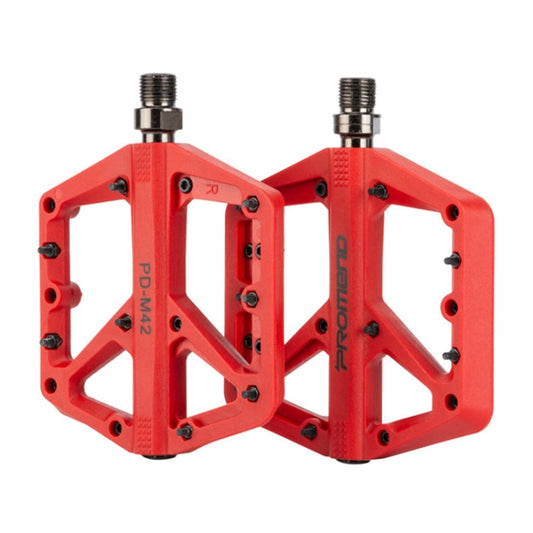Skorter | PROMEND PD-M42 1 Pair Mountain Bicycle Nylon High-speed Bearing Pedals(Red)