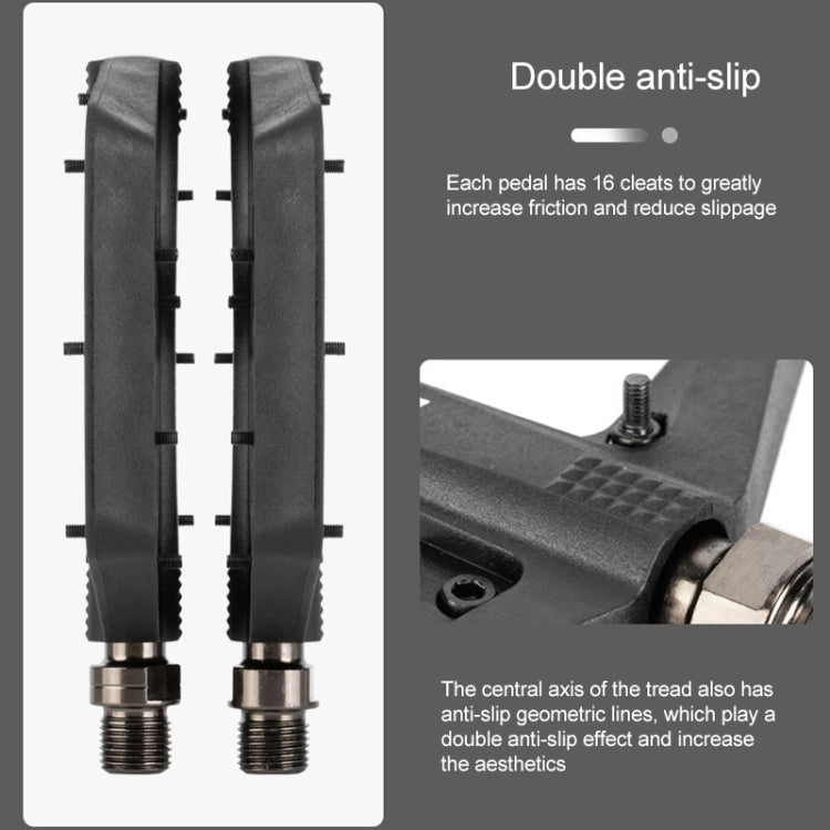 Skorter | PROMEND PD-M42 1 Pair Mountain Bicycle Nylon High-speed Bearing Pedals(Black)