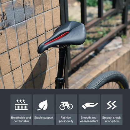 Skorter | PROMEND SD-576 Nylon Fiber Triathlon Bicycle Saddle (Black Red)