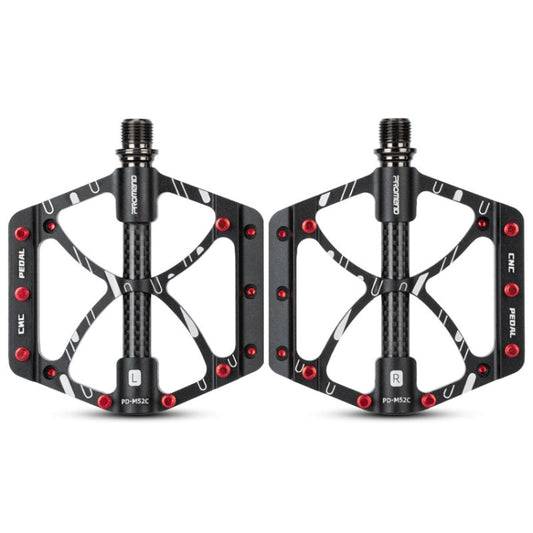 Skorter | PROMEND PD-M52C 1 Pair Bicycle Aluminum Alloy + Carbon Fiber Tube Bearing Pedals (Black)