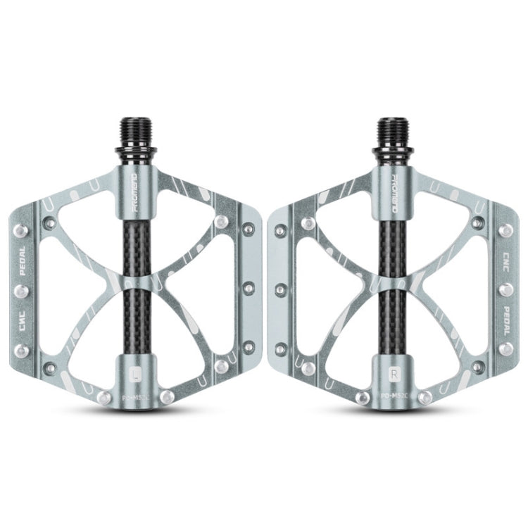 Skorter | PROMEND PD-M52C 1 Pair Bicycle Aluminum Alloy + Carbon Fiber Tube Bearing Pedals (Titanium Color)