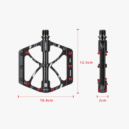 Skorter | PROMEND PD-M52C 1 Pair Bicycle Aluminum Alloy + Carbon Fiber Tube Bearing Pedals (Titanium Color)