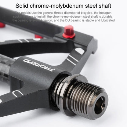Skorter | PROMEND PD-M52C 1 Pair Bicycle Aluminum Alloy + Carbon Fiber Tube Bearing Pedals (Titanium Color)