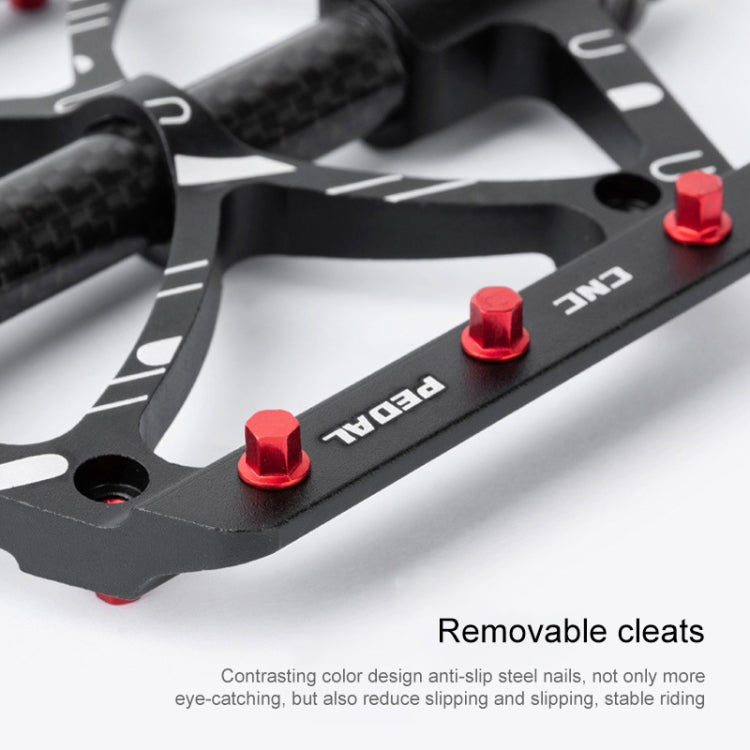Skorter | PROMEND PD-M52C 1 Pair Bicycle Aluminum Alloy + Carbon Fiber Tube Bearing Pedals (Titanium Color)