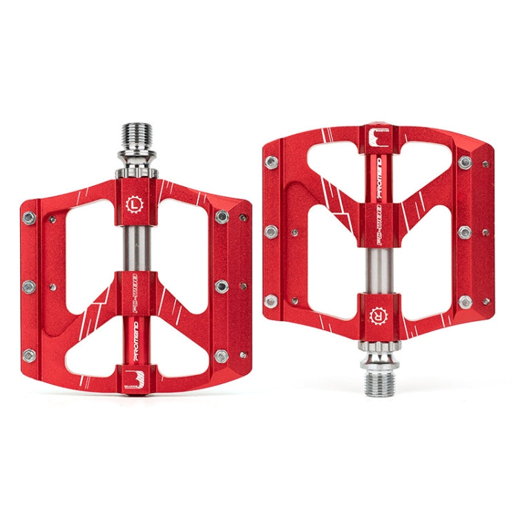 Skorter | PROMEND PD-M88 1 Pair Mountain Bicycle Aluminum Alloy 3-Bearings Pedals (Red)