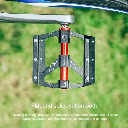 Skorter | PROMEND PD-M88 1 Pair Mountain Bicycle Aluminum Alloy 3-Bearings Pedals (Red)