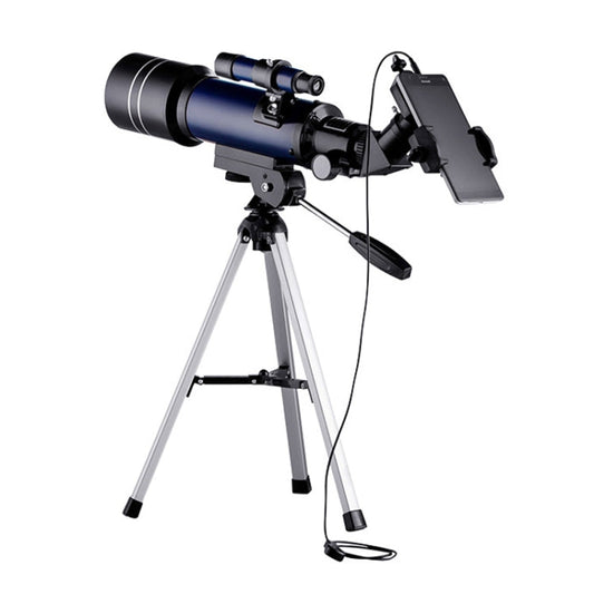 Skorter | WR852-3 16x/66x70 High Definition High Times Astronomical Telescope with Tripod & Phone Fixing Clip & Moon Filter(Dark Blue)
