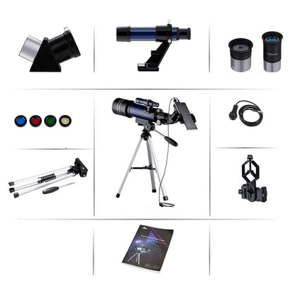 Skorter | WR852-3 16x/66x70 High Definition High Times Astronomical Telescope with Tripod & Phone Fixing Clip & Moon Filter(White)
