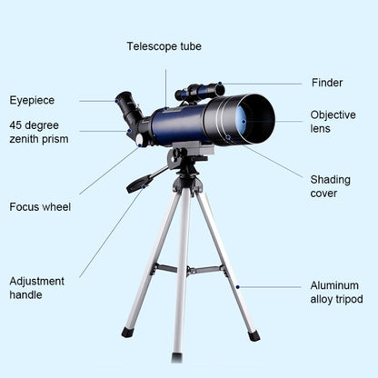 Skorter | WR852-3 16x/66x70 High Definition High Times Astronomical Telescope with Tripod & Phone Fixing Clip & Moon Filter(Dark Blue)