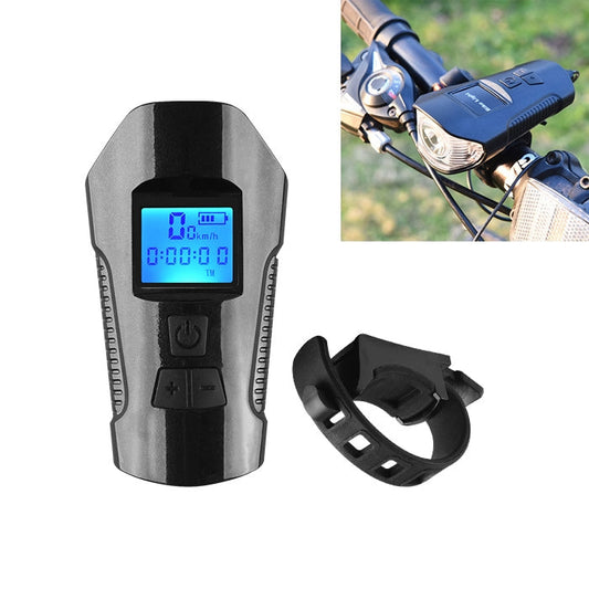 Skorter | 350LM USB Charging Waterproof Snap-on Bicycle Headlight with Speaker & Stopwatch Function (Black)