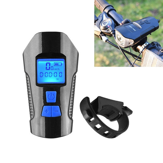 Skorter | 350LM USB Charging Waterproof Snap-on Bicycle Headlight with Speaker & Stopwatch Function (Blue)
