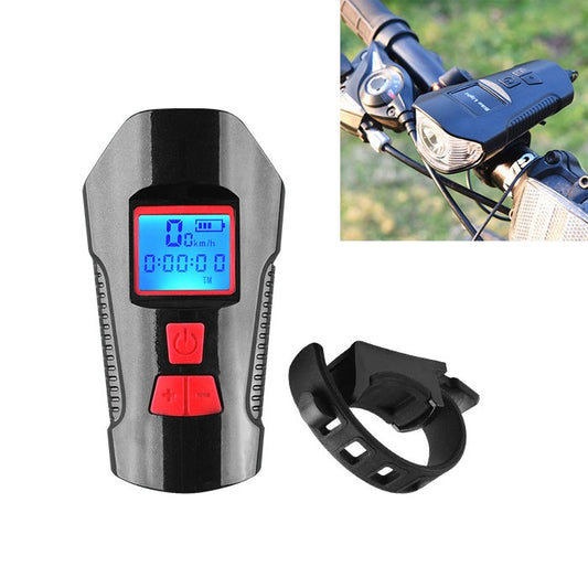 Skorter | 350LM USB Charging Waterproof Snap-on Bicycle Headlight with Speaker & Stopwatch Function (Red)
