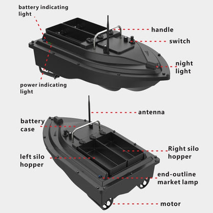 Skorter | D16C Outdoor Remote Control Double Motors Bait Fishing Boat, EU Plug