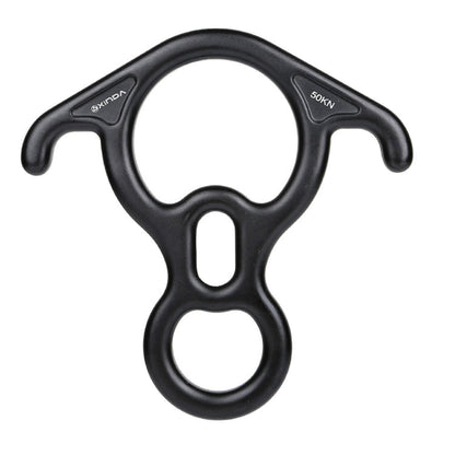 Skorter | XINDA XD8602 Climbing Rescue Figure 8 Descender with Bent-ear Rappelling Gear Belay Device(Black)