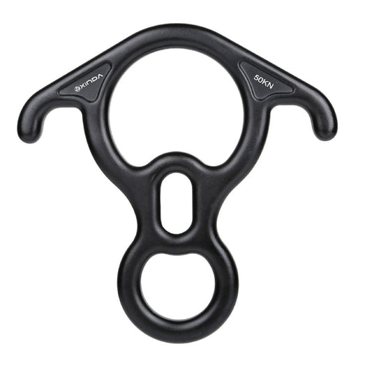 Skorter | XINDA XD8602 Climbing Rescue Figure 8 Descender with Bent-ear Rappelling Gear Belay Device(Black)