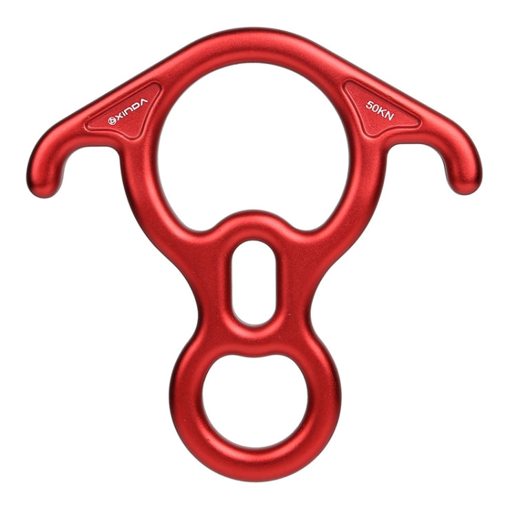 Skorter | XINDA XD8602 Climbing Rescue Figure 8 Descender with Bent-ear Rappelling Gear Belay Device(Red)