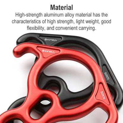 Skorter | XINDA XD8602 Climbing Rescue Figure 8 Descender with Bent-ear Rappelling Gear Belay Device(Red)