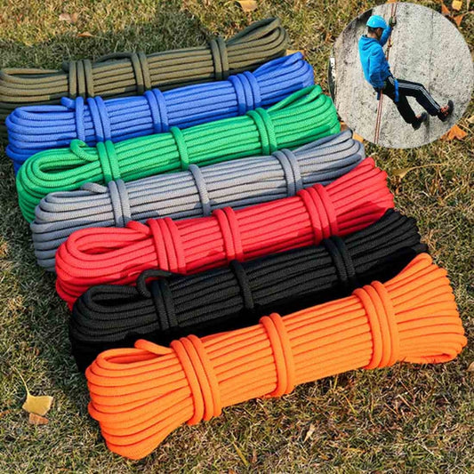 Skorter | Outdoor Rock Climbing Hiking Accessories High Strength Auxiliary Cord Safety Rope, Diameter: 8mm, Length: 15m, Random Color