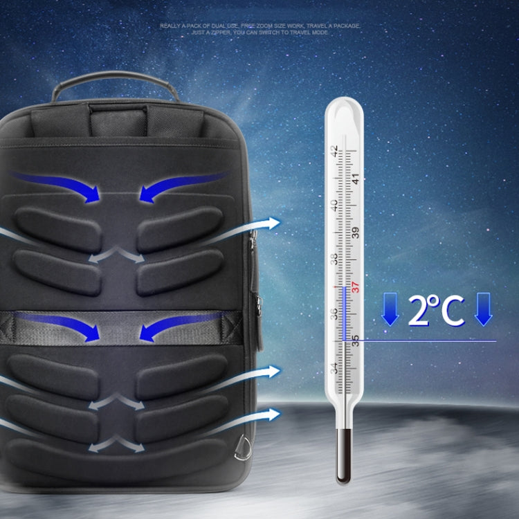 Skorter | Bopai 751-006561 Large Capacity Business Casual Breathable Laptop Backpack with External USB Port, Size: 29 x 16 x 44 cm (Black)