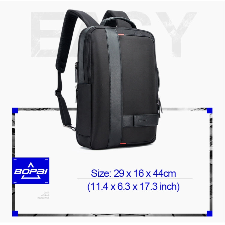 Skorter | Bopai 751-006561 Large Capacity Business Casual Breathable Laptop Backpack with External USB Port, Size: 29 x 16 x 44 cm (Black)