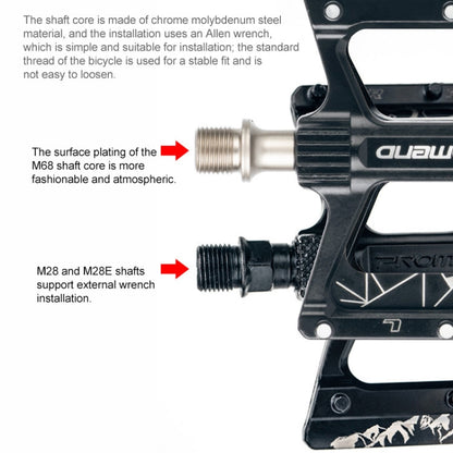 Skorter | PROMEND PD-M68 1 Pair Mountain Bicycle Aluminum Alloy 3-Bearings Pedals