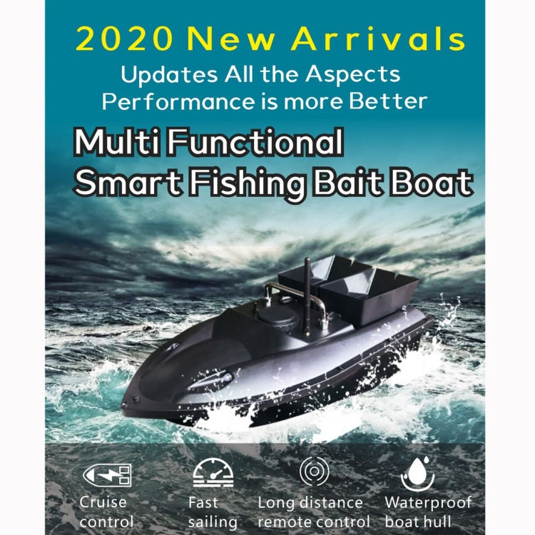 Skorter | D13C Multi-function Double Warehouse Remote Control Nesting Ship Fishing Bait Boat (Black)