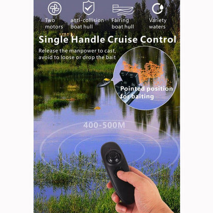 Skorter | D13C Multi-function Double Warehouse Remote Control Nesting Ship Fishing Bait Boat (Black)