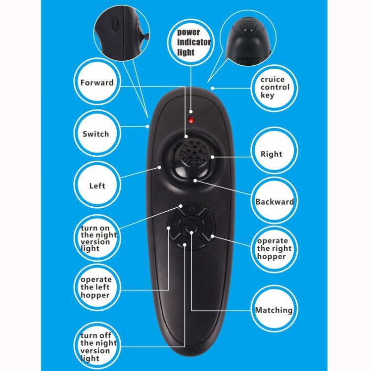 Skorter | D13C Multi-function Double Warehouse Remote Control Nesting Ship Fishing Bait Boat (Black)