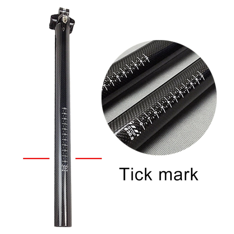 Skorter | TOSEEK 3K Carbon Fiber Mountain Bike Road Bike Bicycle Seat Tube Seatpost Seat Fitting Seat Pole Bicycle Fittings, Size: 27.2x400mm