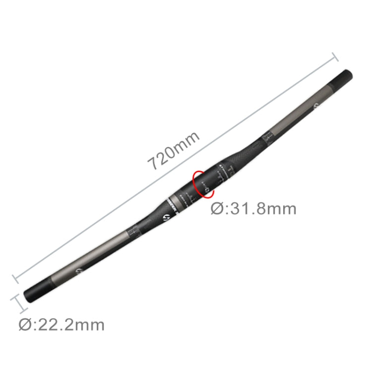 Skorter | TOSEEK Full Carbon Fiber Road Bike Straight Handlebar, Size: 720mm (Matte)