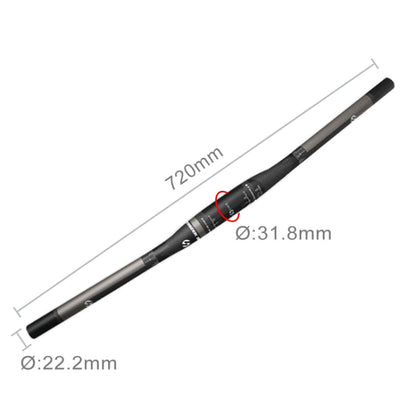 Skorter | TOSEEK Full Carbon Fiber Road Bike Straight Handlebar, Size: 720mm (Matte)