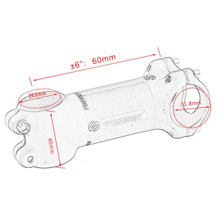 Skorter | TOSEEK Road Mountain Bike Ultra-light Handlebar Stem Riser Faucet, Size: 6 Degree, 60mm (Gloss)