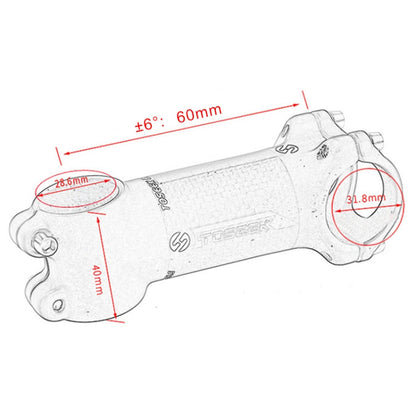 Skorter | TOSEEK Road Mountain Bike Ultra-light Handlebar Stem Riser Faucet, Size: 6 Degree, 60mm (Gloss)