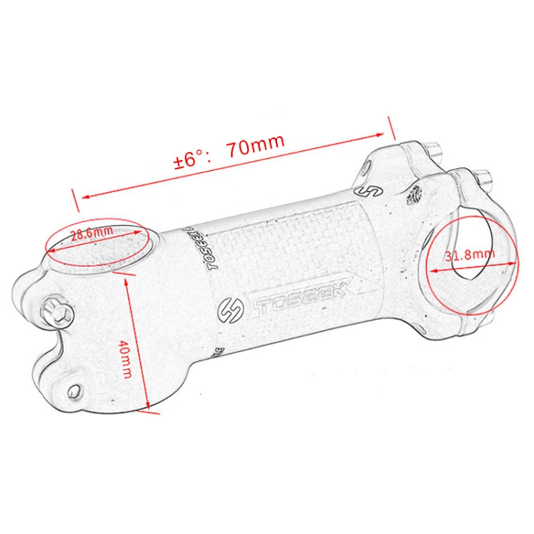 Skorter | TOSEEK Road Mountain Bike Ultra-light Handlebar Stem Riser Faucet, Size: 6 Degree, 70mm (Gloss)