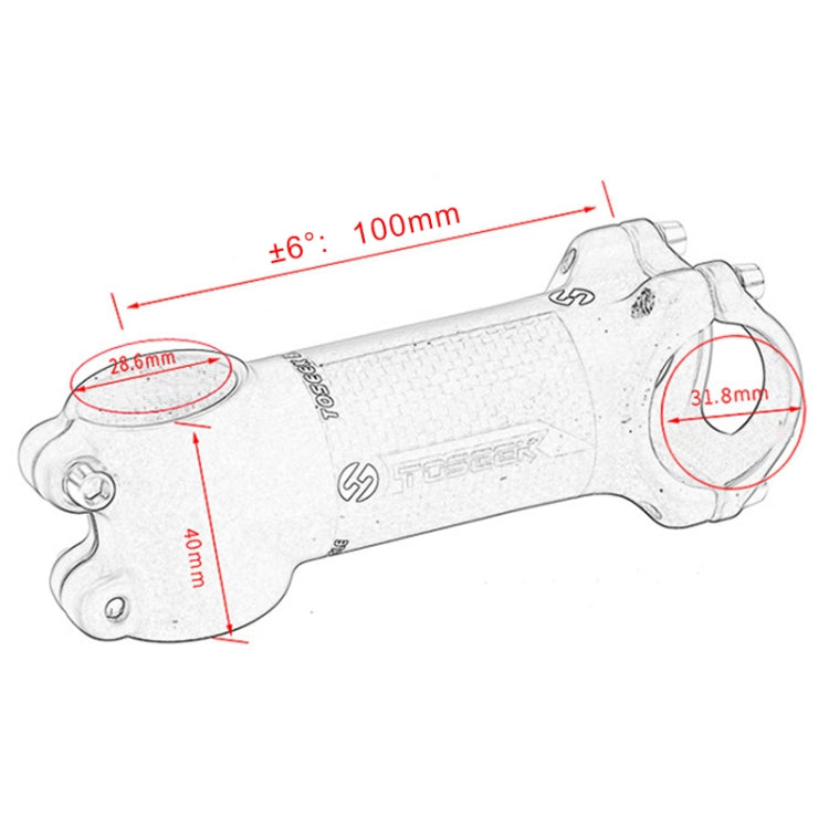 Skorter | TOSEEK Road Mountain Bike Ultra-light Handlebar Stem Riser Faucet, Size: 6 Degree, 100mm (Gloss)