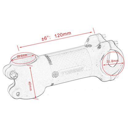 Skorter | TOSEEK Road Mountain Bike Ultra-light Handlebar Stem Riser Faucet, Size: 6 Degree, 120mm (Gloss)