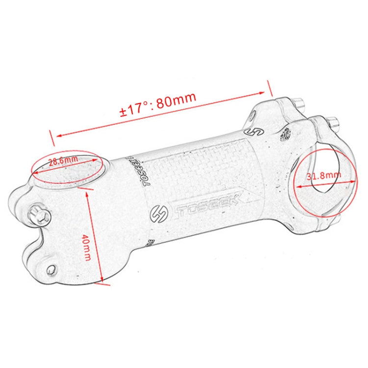 Skorter | TOSEEK Road Mountain Bike Ultra-light Handlebar Stem Riser Faucet, Size: 17 Degree, 80mm (Gloss)