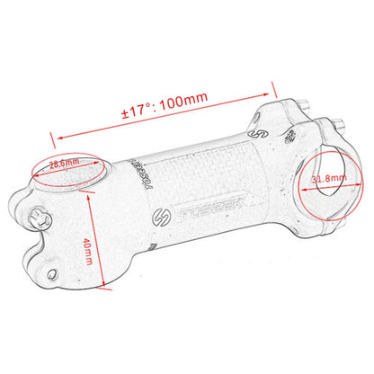 Skorter | TOSEEK Road Mountain Bike Ultra-light Handlebar Stem Riser Faucet, Size: 17 Degree, 100mm (Gloss)