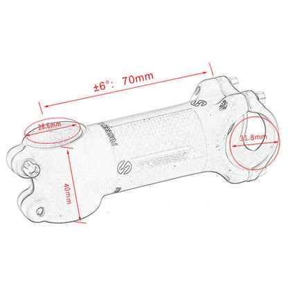 Skorter | TOSEEK Road Mountain Bike Ultra-light Handlebar Stem Riser Faucet, Size: 6 Degree, 70mm (Matte)