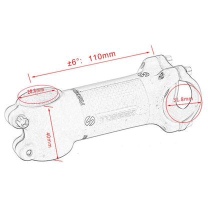 Skorter | TOSEEK Road Mountain Bike Ultra-light Handlebar Stem Riser Faucet, Size: 6 Degree, 110mm (Matte)